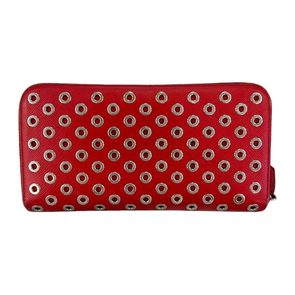 Prada Saffiano Rings Zip Around Wallet - Picture 2 of 10